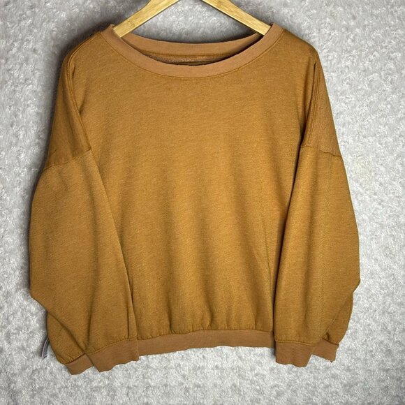 FP Movement Kelly FREE PEOPLE Sweatshirt Cognac Crew Neck Long Sleeve Shirt - Picture 3 of 8